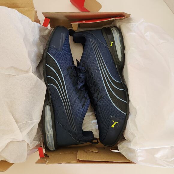 PUMA Mens Voltaic Evo Cross Trainer, Club Navy-PUMA Mens Black-Electric Lime, 11 main image 8
